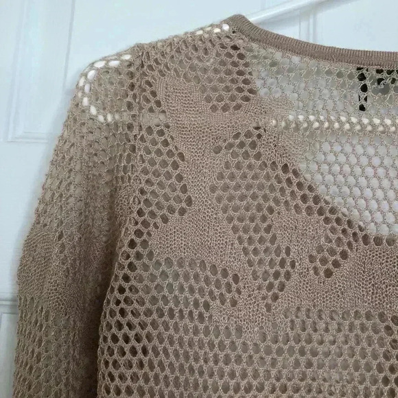 Tricotto Peach/Pink Mesh Cardigan Size  Small - Picture 4 of 16